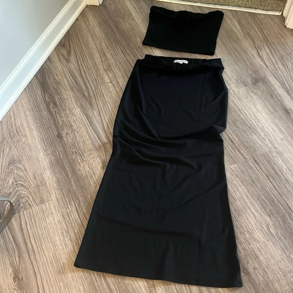 Reformation BLACK ADDALYN TWO PIECE SET Size XS - Picture 6 of 12